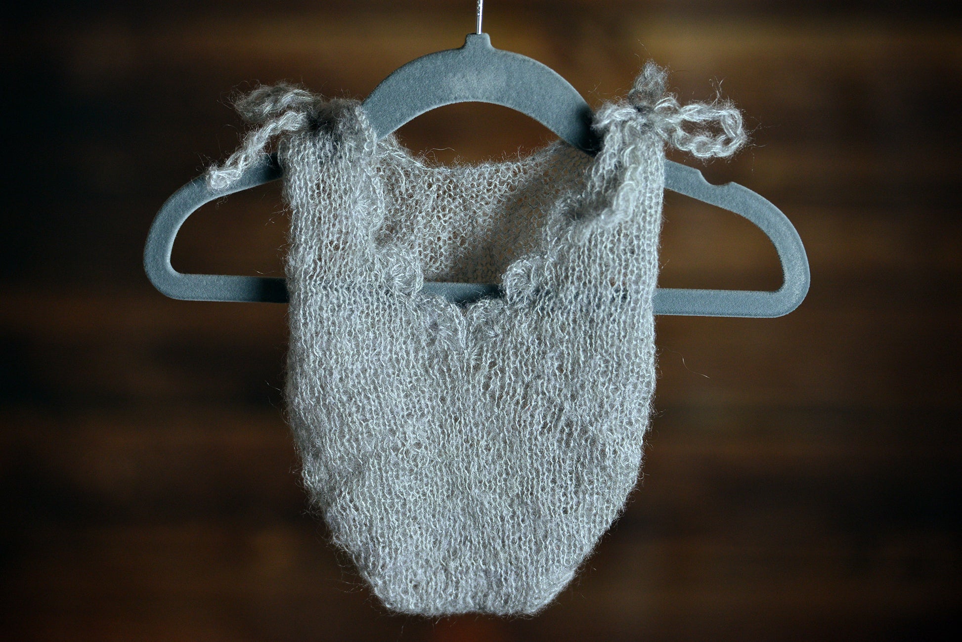 Mohair Bodysuit - Silver-Newborn Photography Props