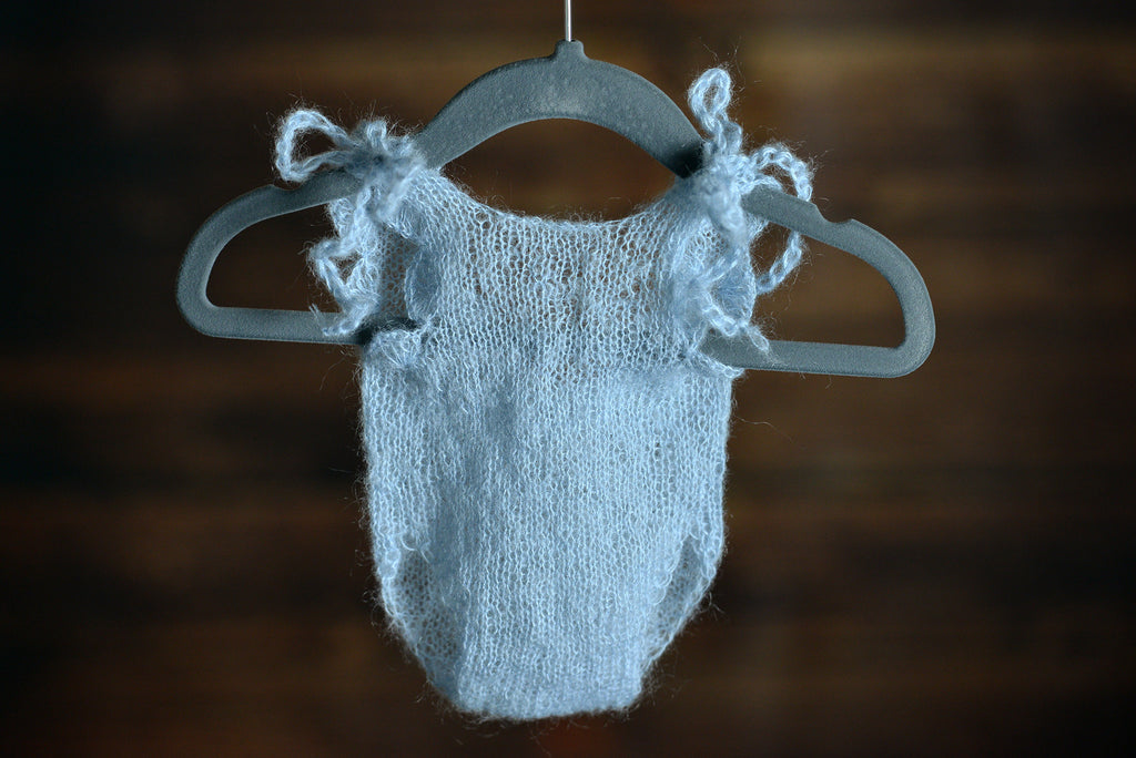 Mohair Bodysuit - Cloud-Newborn Photography Props
