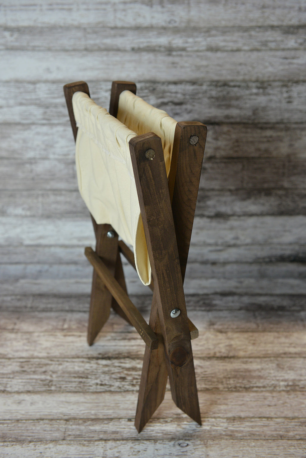 Rustic Deck Chair AND Matching Pillow - Beige Canvas - Interchangeable-Newborn Photography Props