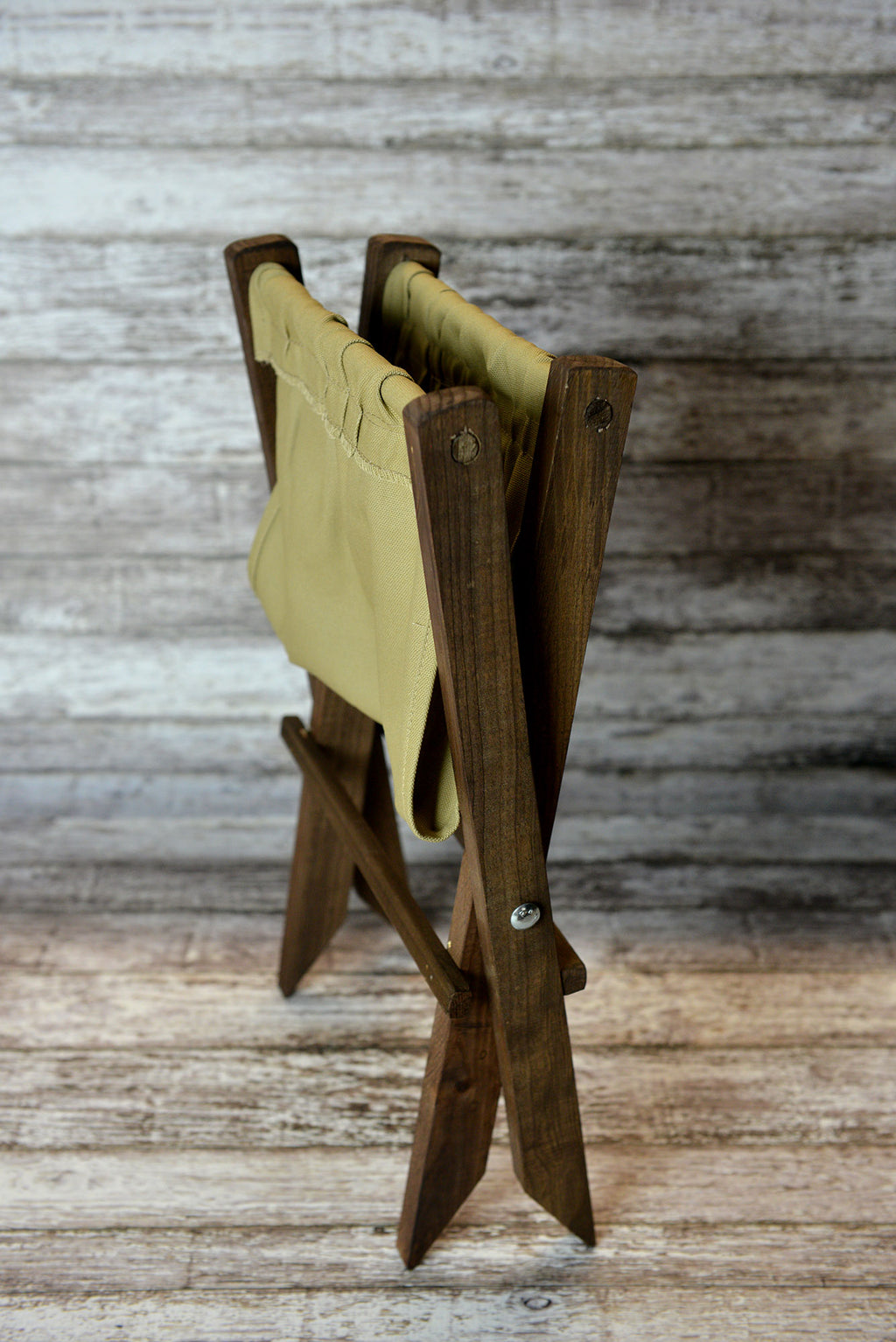 Rustic Deck Chair AND Matching Pillow - Khaki Canvas - Interchangeable-Newborn Photography Props