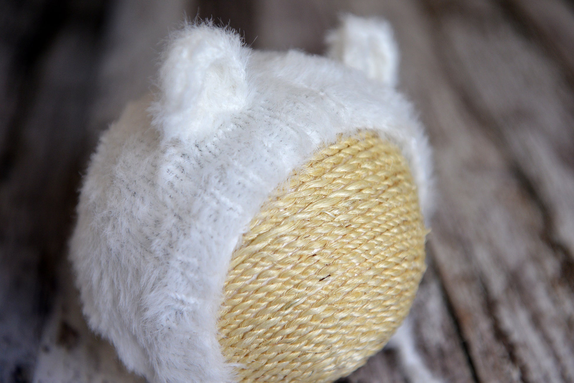 Bear Bonnet - White-Newborn Photography Props