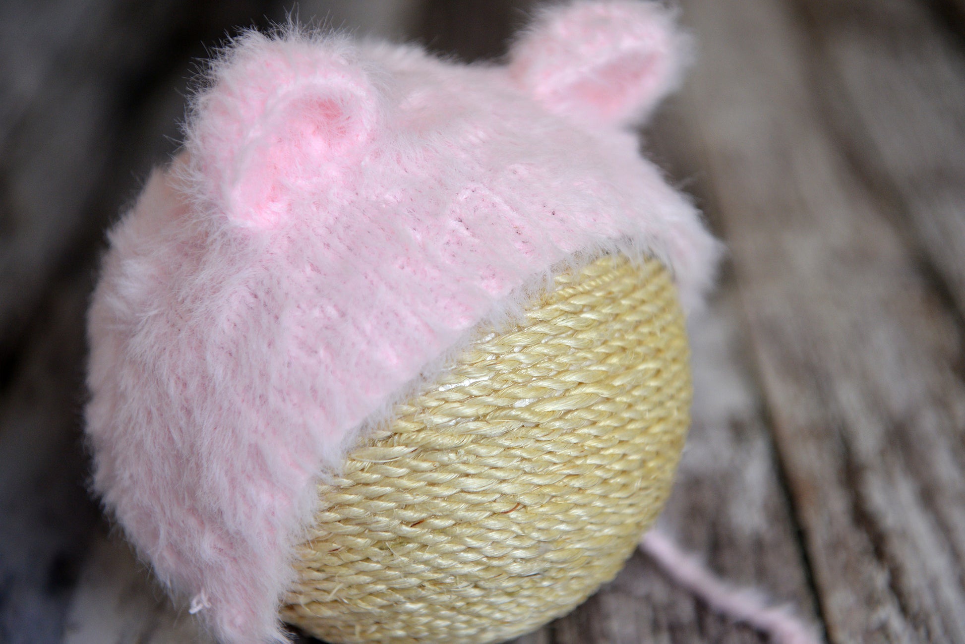 Bear Bonnet - Light Pink-Newborn Photography Props