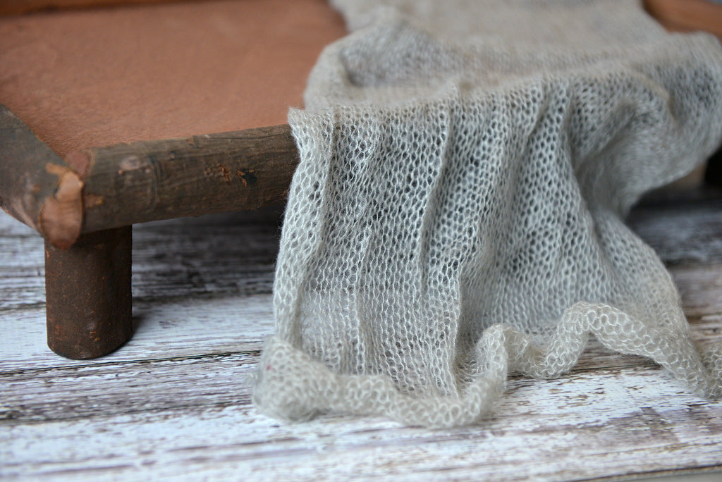 Mohair Wrap - Silver-Newborn Photography Props