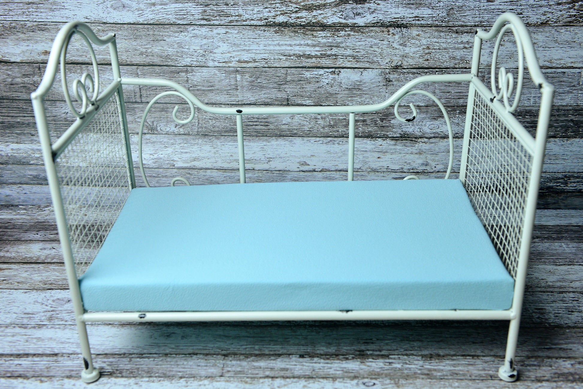 Mattress with Cover - Textured - Light Blue-Newborn Photography Props
