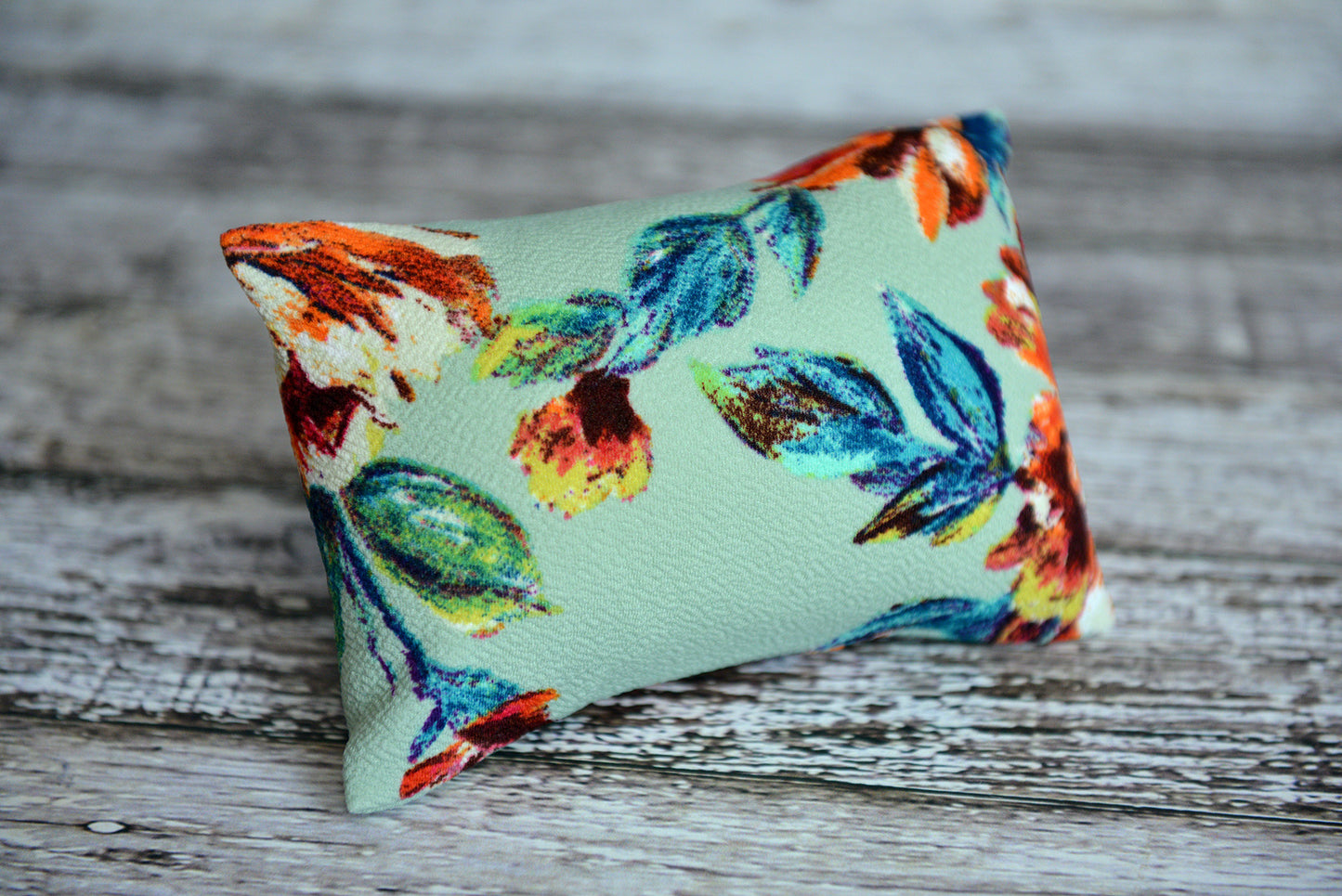 Mini Pillow with Cover - Textured - Floral 6-Newborn Photography Props