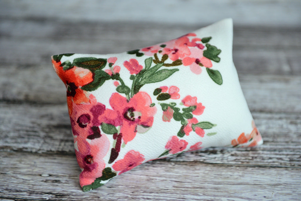 Mini Pillow with Cover - Textured - Floral 7-Newborn Photography Props