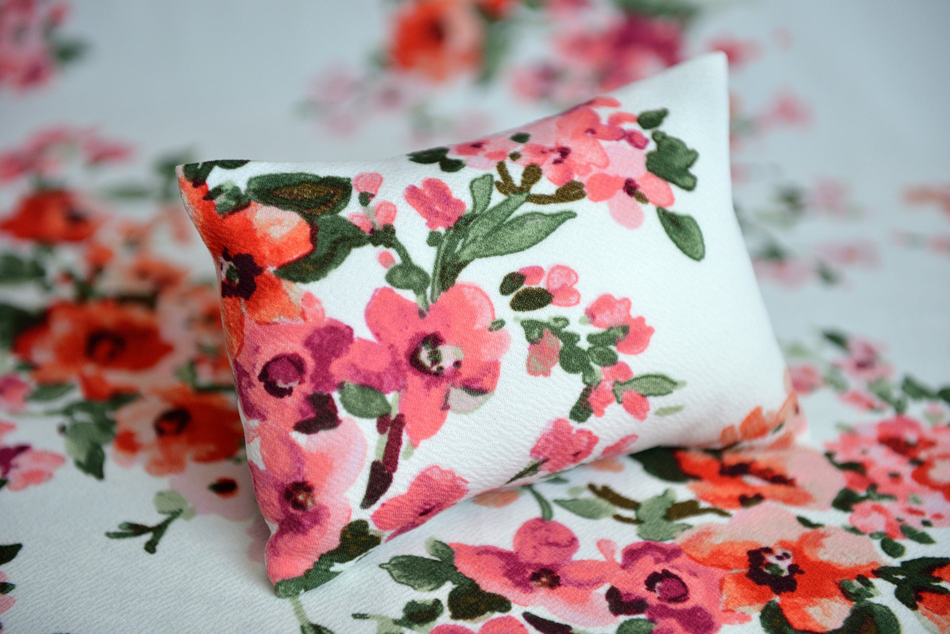 Mini Pillow with Cover - Textured - Floral 7-Newborn Photography Props