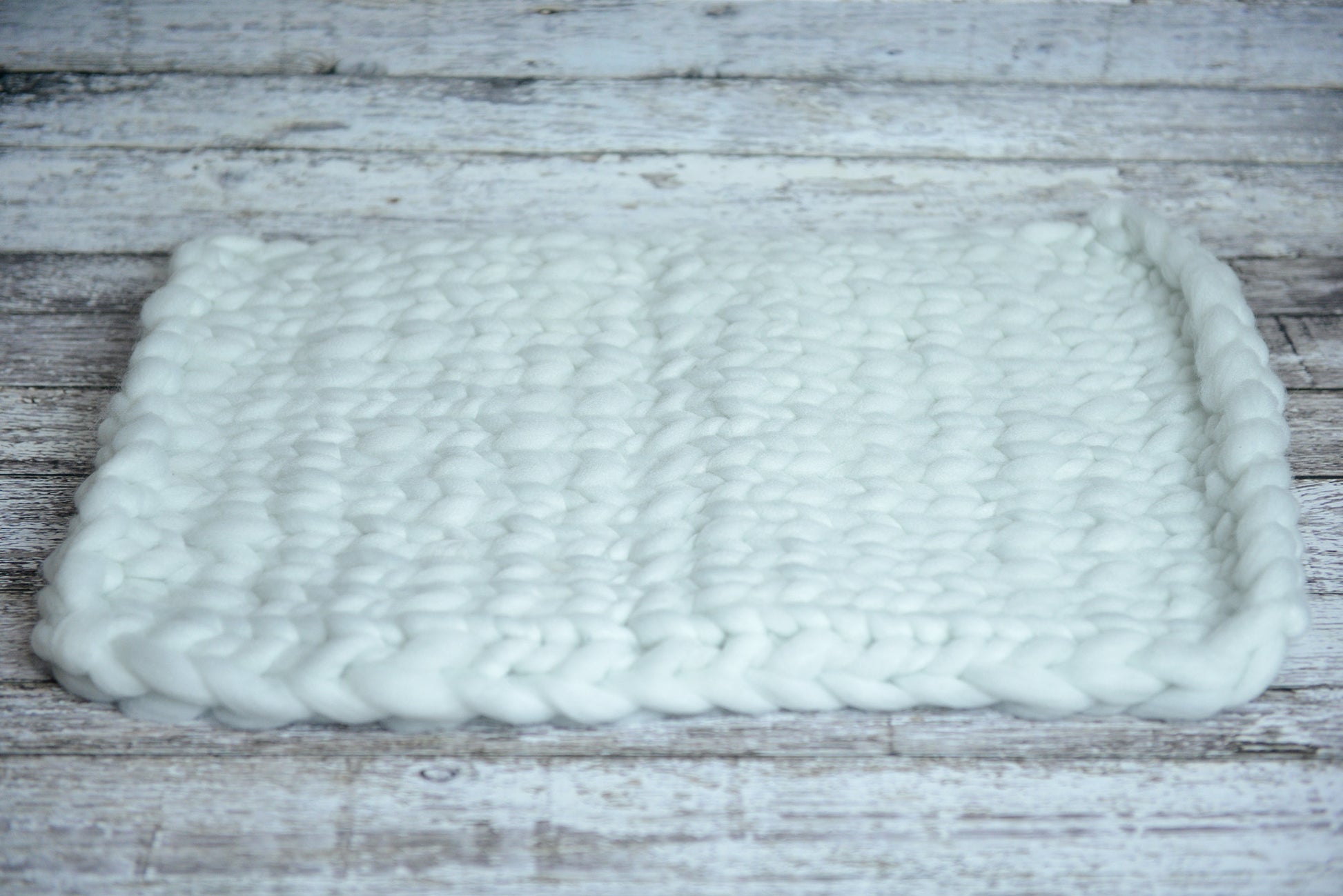 Knitted Thick Yarn Blanket - White-Newborn Photography Props