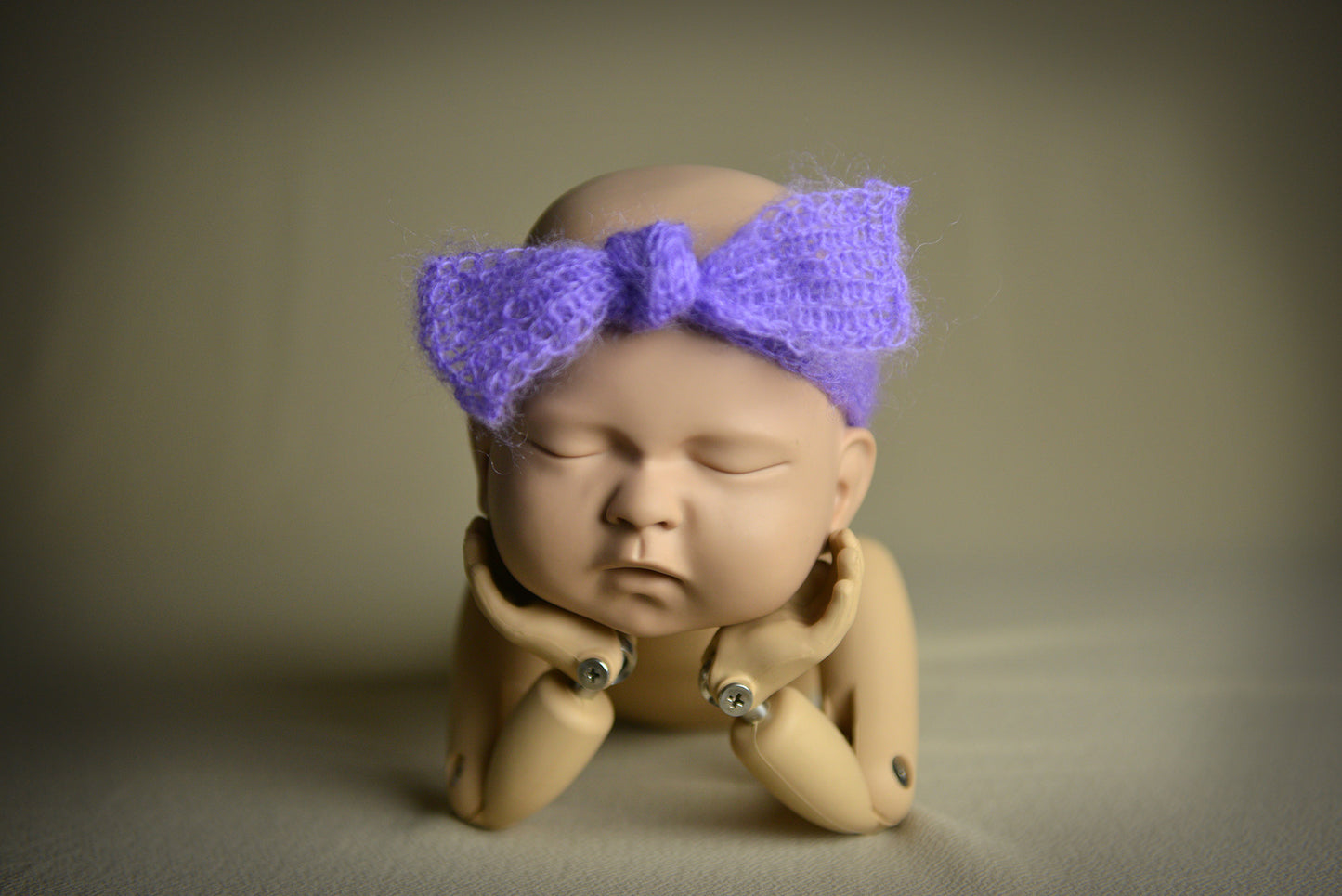 Mohair Bow Headband - Lilac-Newborn Photography Props