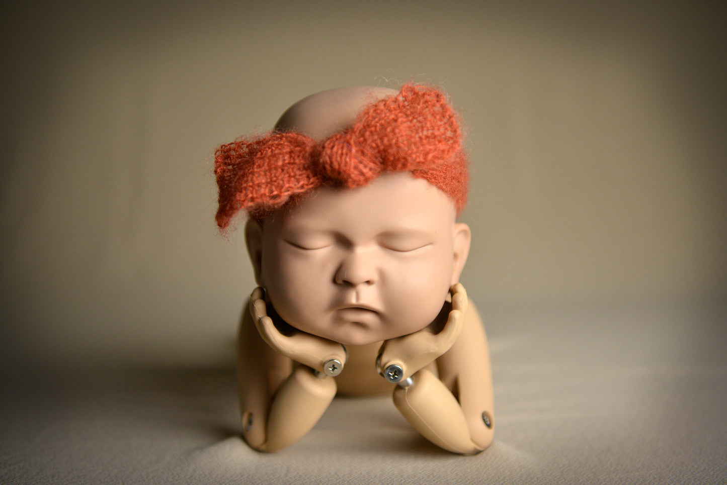 Mohair Bow Headband - Vermeil-Newborn Photography Props