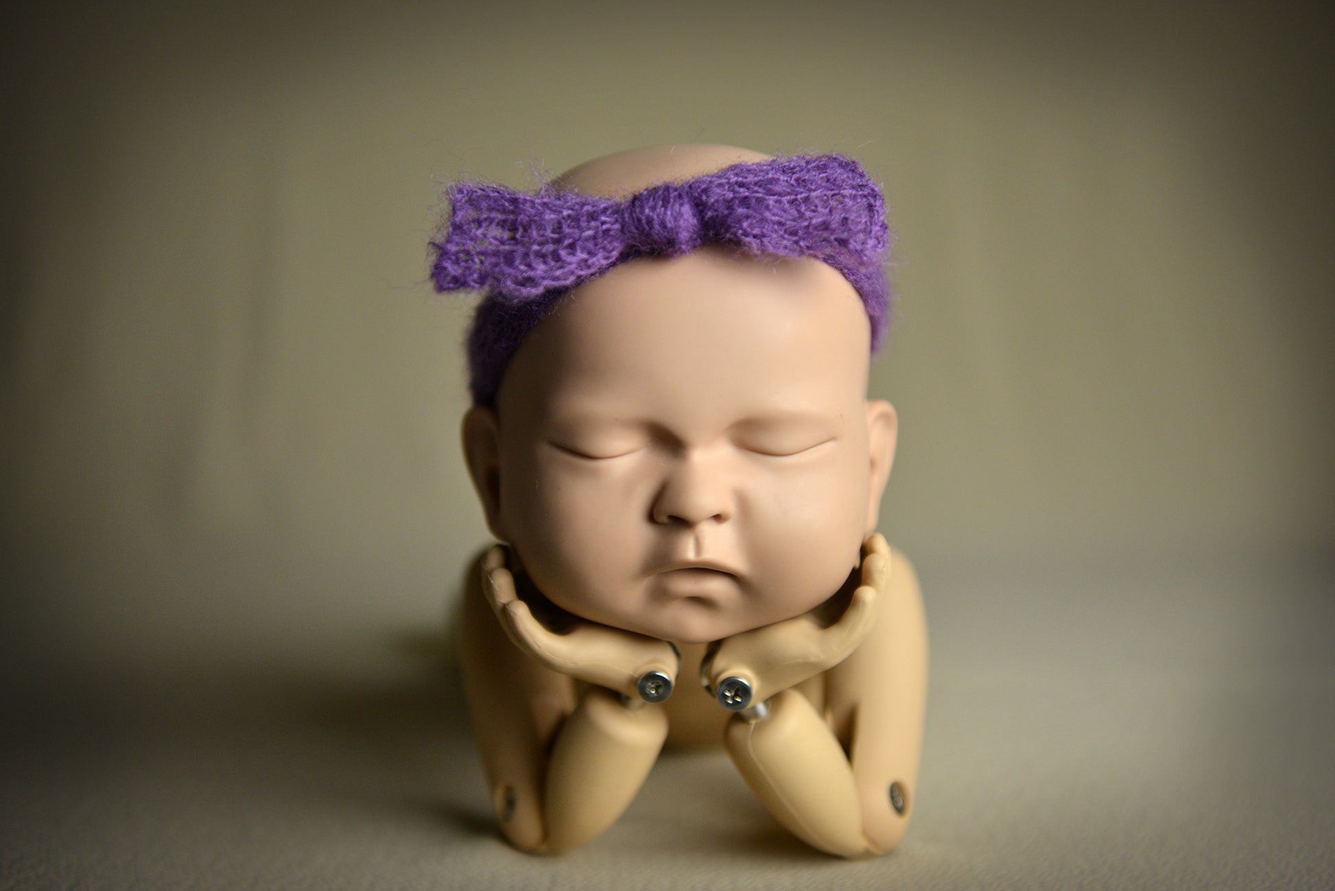 Mohair Bow Headband - Violet-Newborn Photography Props