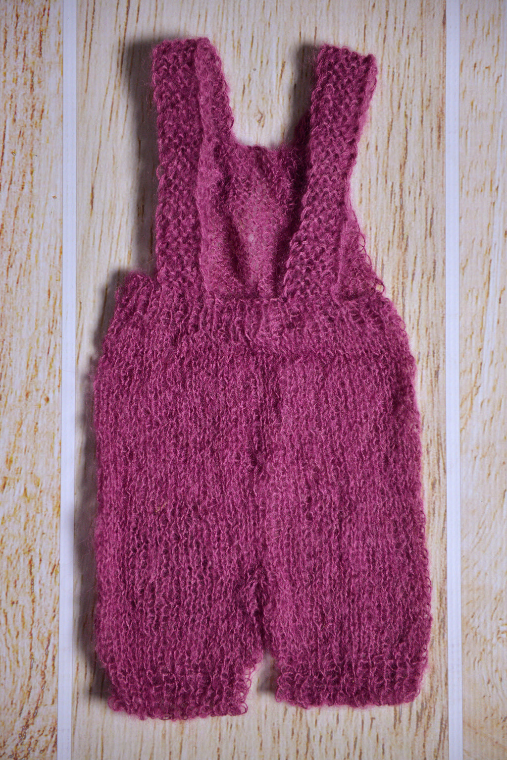 Mohair Overall with Patch and Buttons - Mauve-Newborn Photography Props