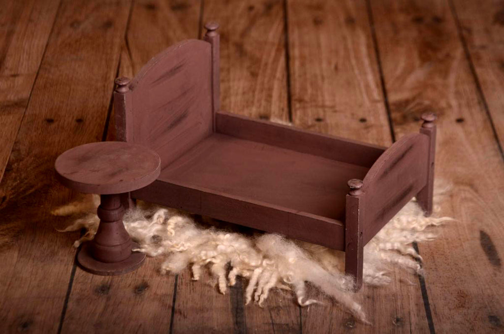 Rustic Cake Stand/Nightstand - 6.5in Tall - Brown