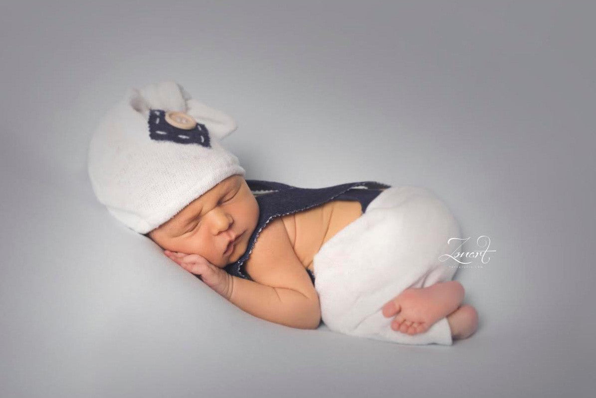 SET Dungarees 3-Piece Denim-Newborn Photography Props