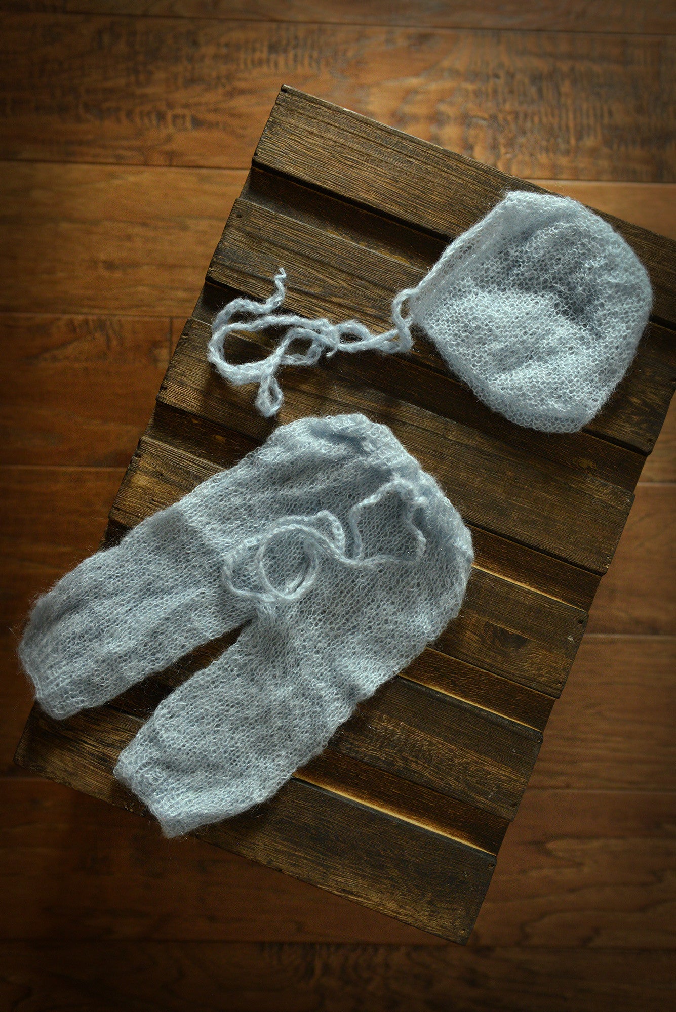 SET Mohair Pants and Bonnet - Cloud-Newborn Photography Props