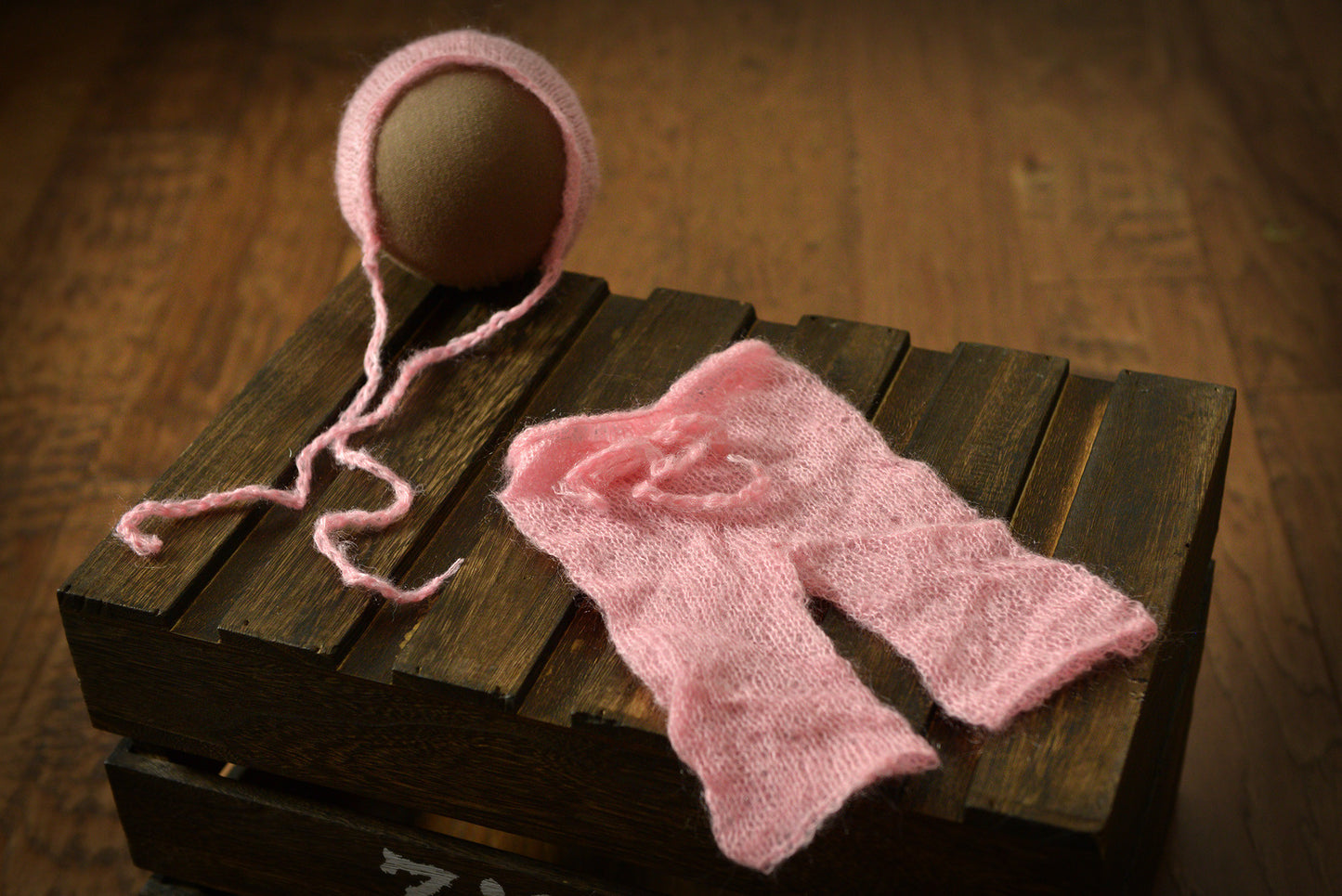 SET Mohair Pants and Bonnet - Pink-Newborn Photography Props