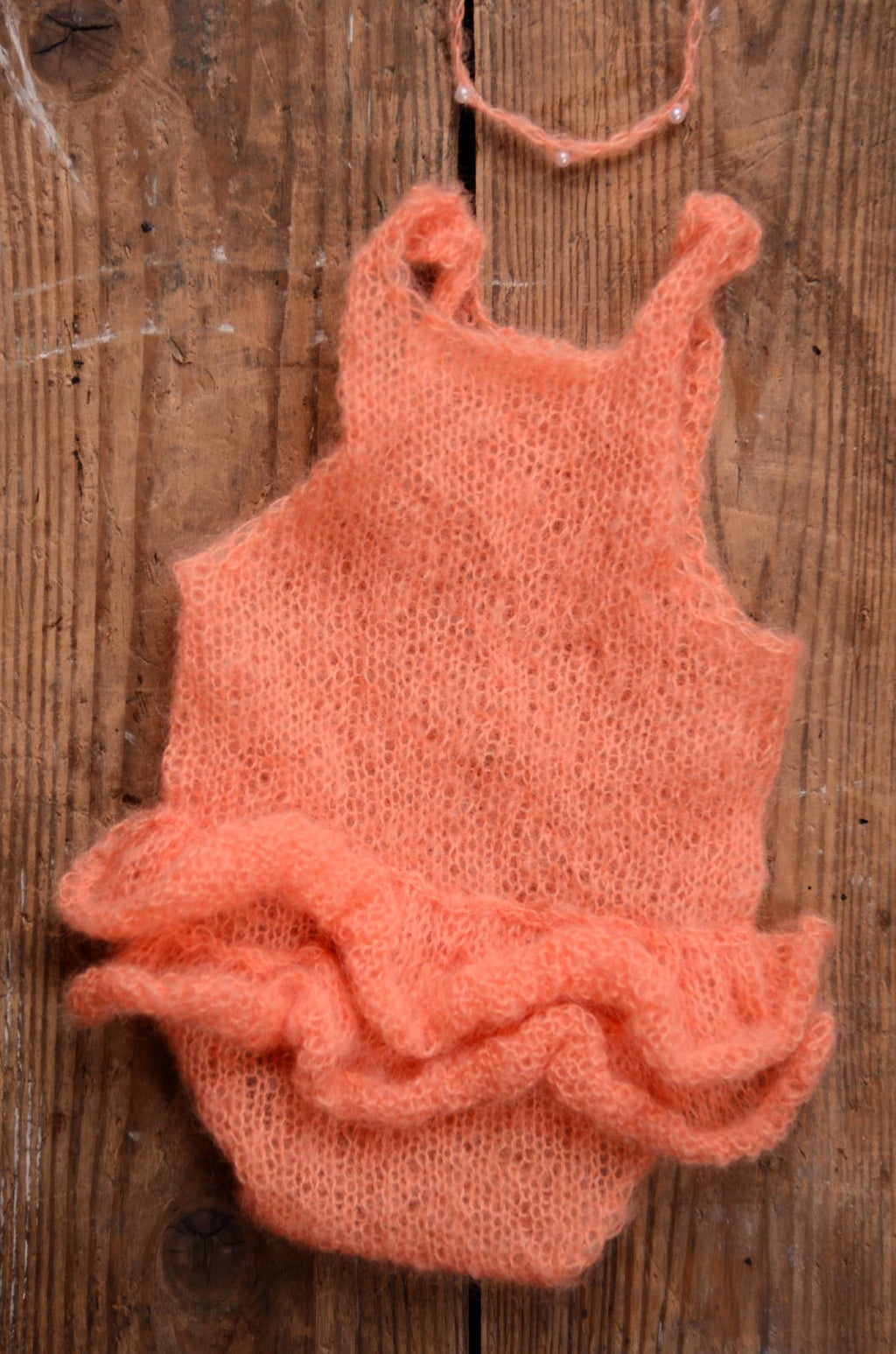 SET Romper and Headband - Orange-Newborn Photography Props