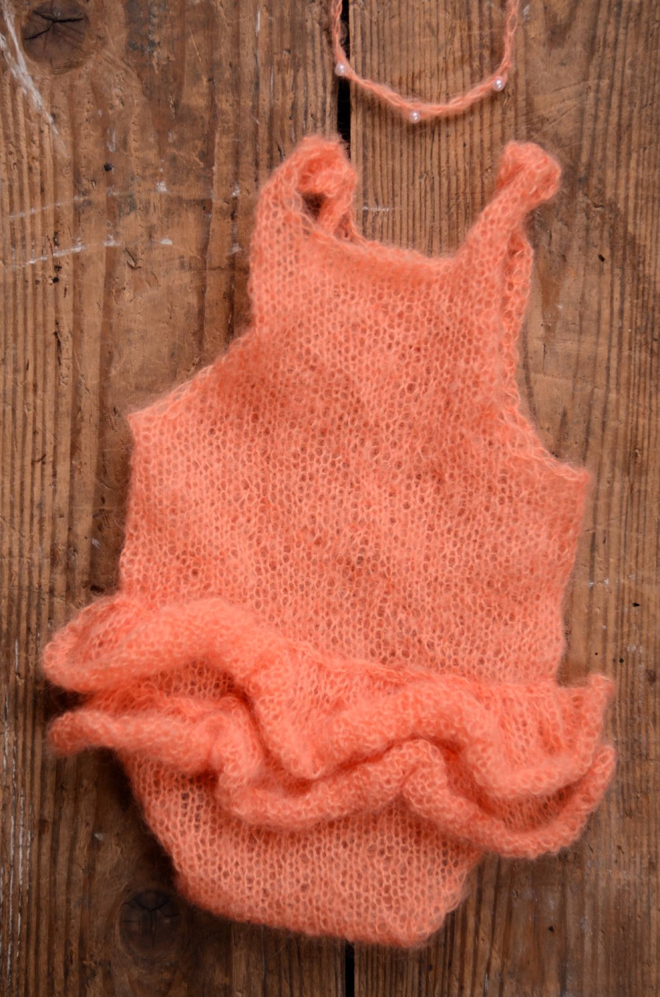 SET Romper and Headband - Orange-Newborn Photography Props