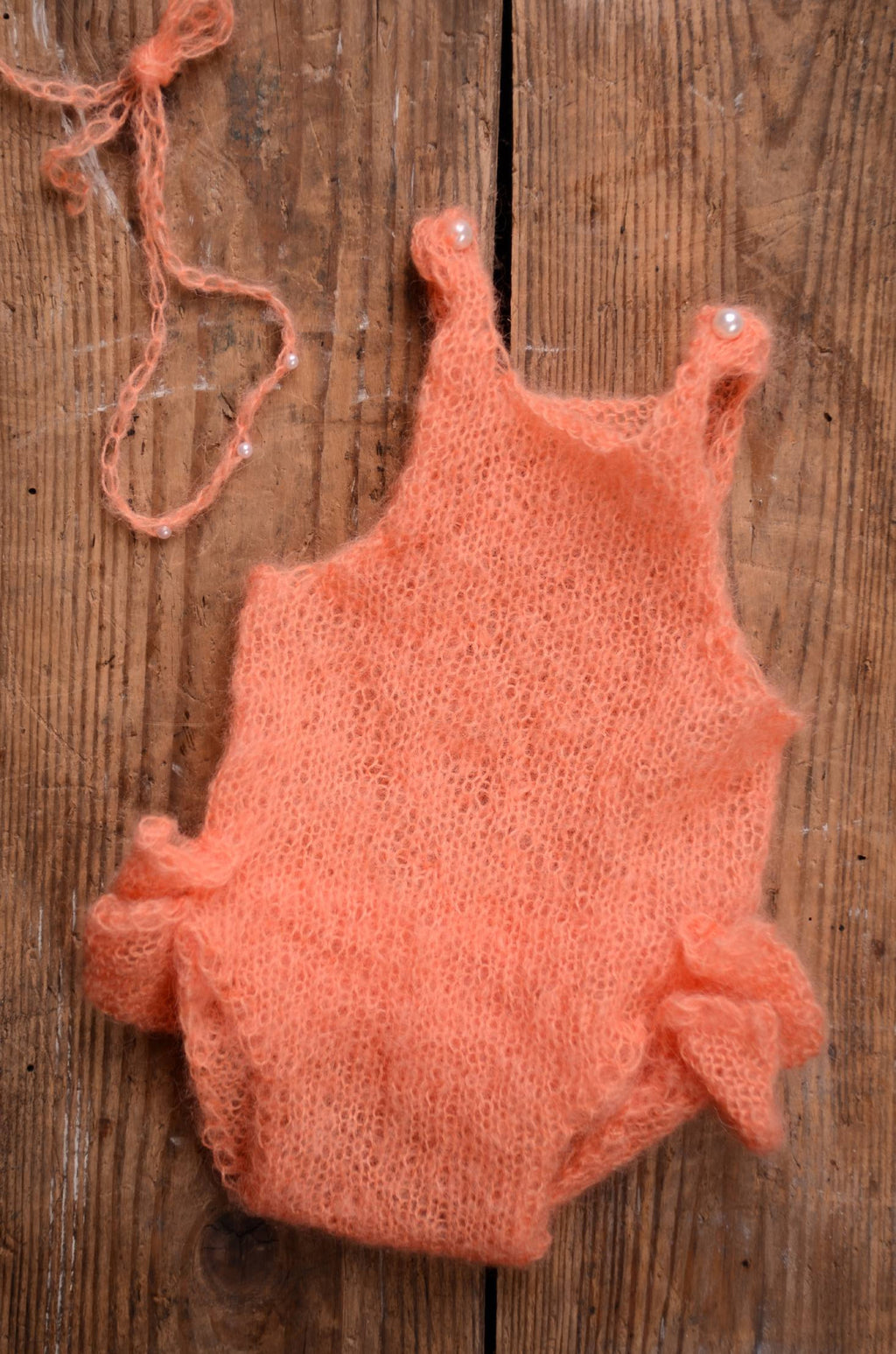 SET Romper and Headband - Orange-Newborn Photography Props