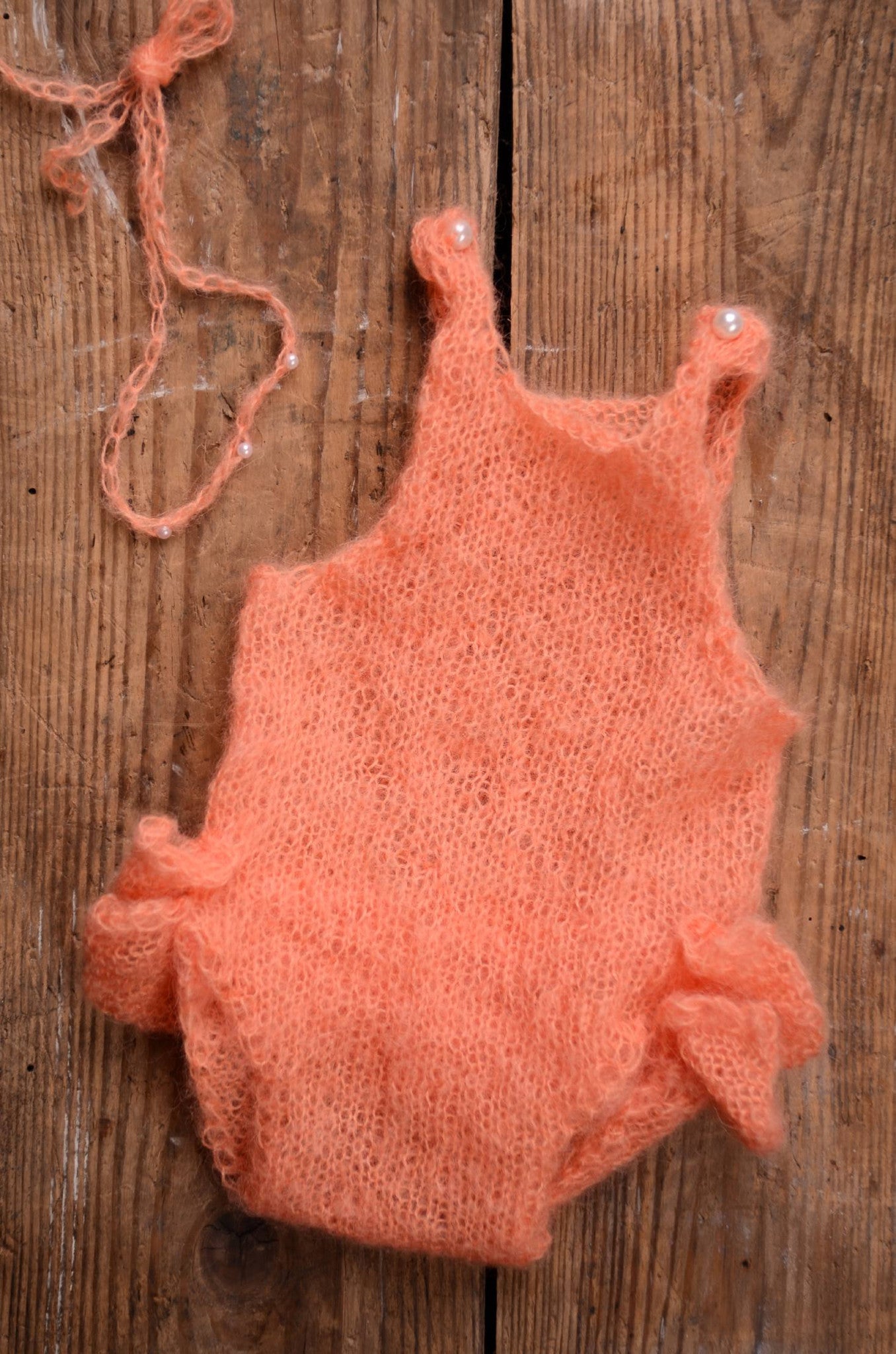 SET Romper and Headband - Orange-Newborn Photography Props