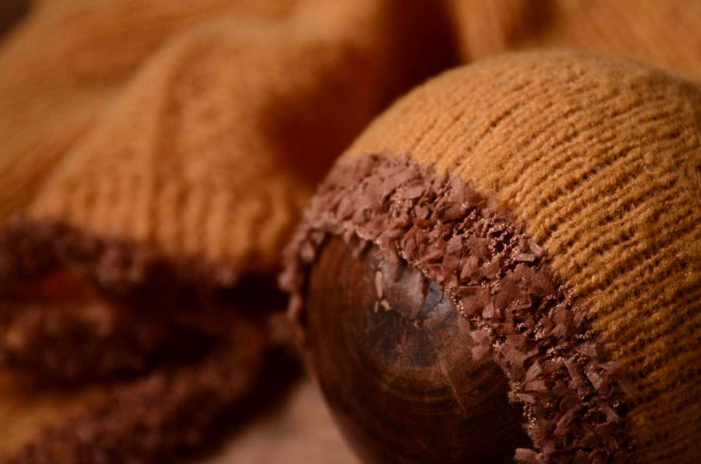 SET Fantasy Mohair Bonnet and Wrap - Light Brown-Newborn Photography Props