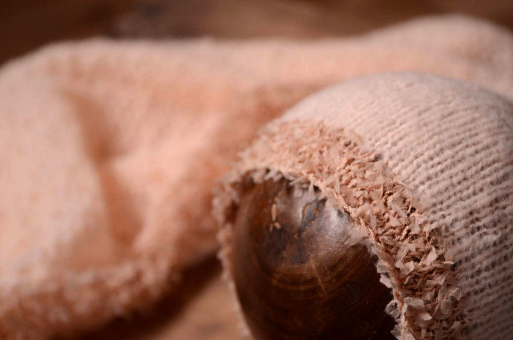 SET Fantasy Mohair Bonnet and Wrap - Salmon-Newborn Photography Props