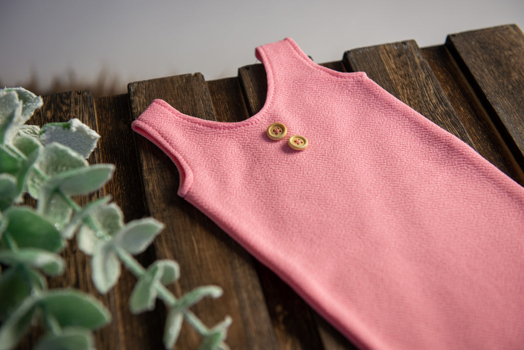 Sleeveless Stitch Romper - Textured - Rose