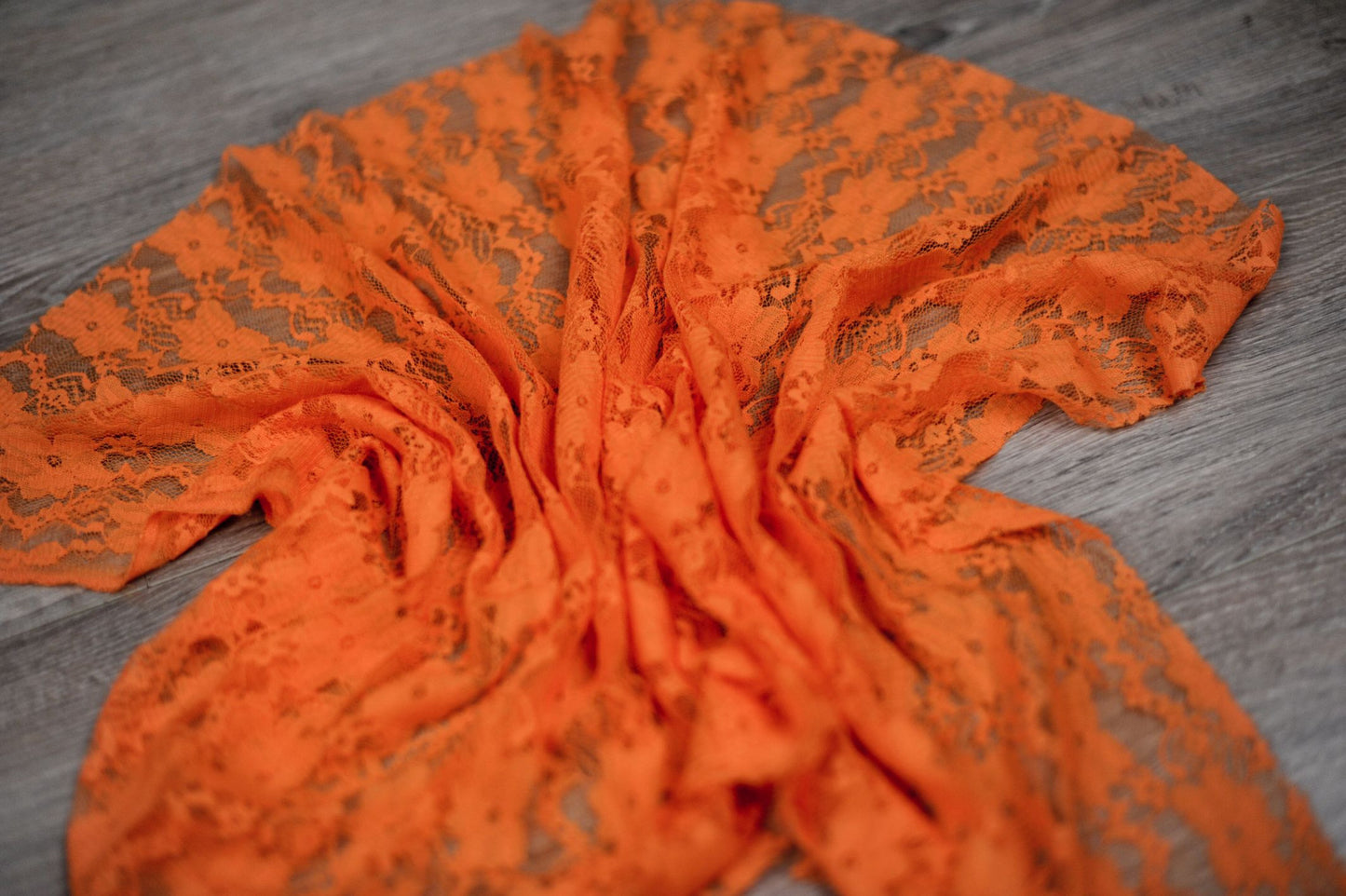 Stretch Lace Wrap - Orange-Newborn Photography Props