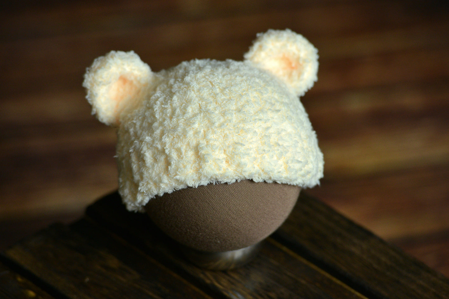 Teddy Bear Hat - Cream-Newborn Photography Props