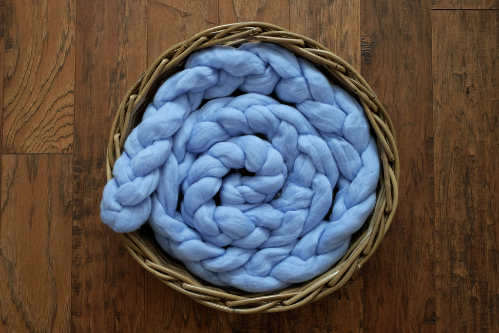 Wool Braid - Light Blue-Newborn Photography Props