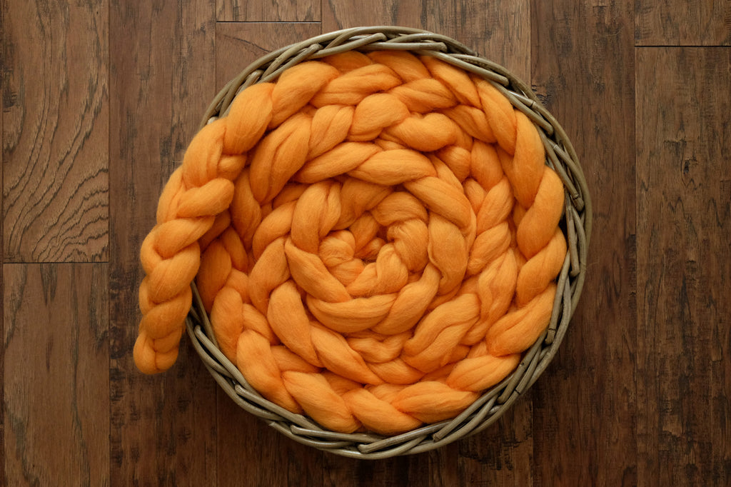 Wool Braid - Orange-Newborn Photography Props
