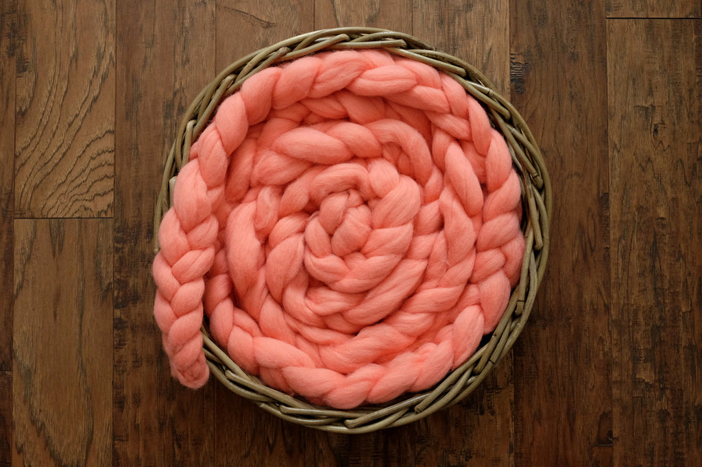 Wool Braid - Peach-Newborn Photography Props