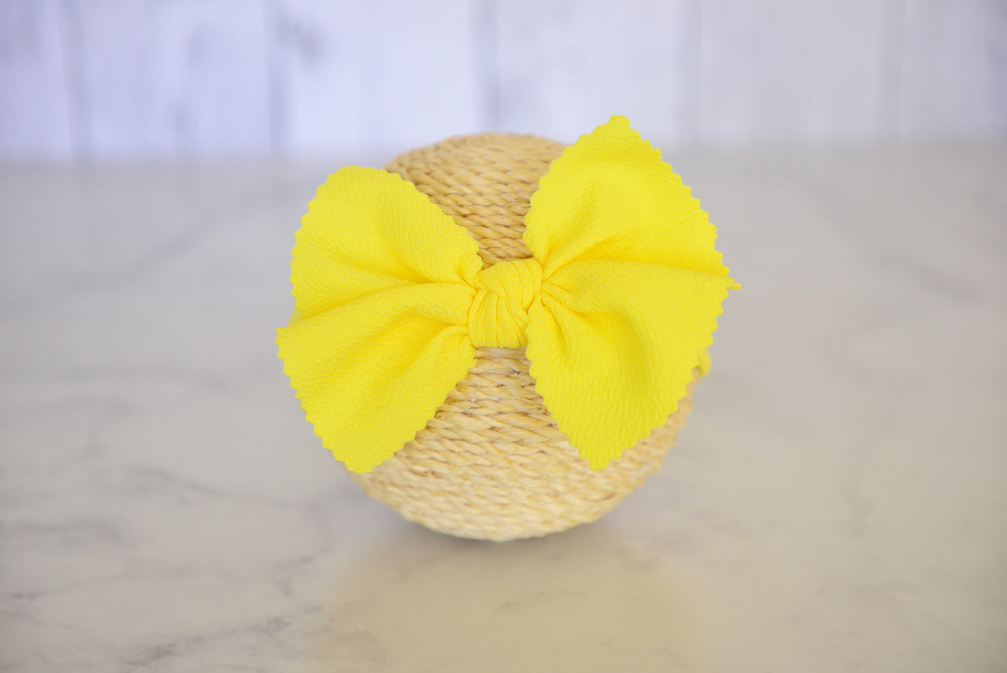Bow Headband - Textured - Yellow