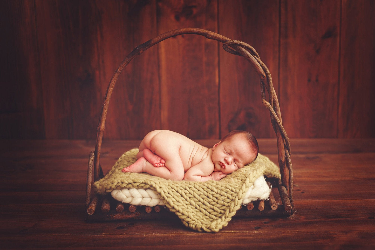 Rustic Bed with Arch (As-Is Item) #01-Newborn Photography Props