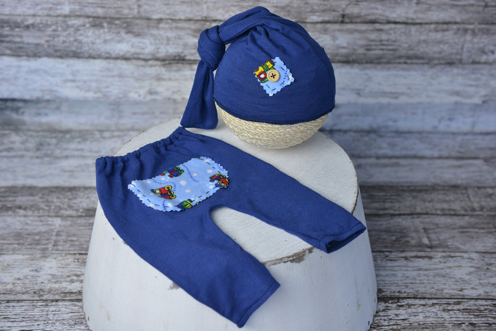 SET Basic Boy with Patch - Blue-Newborn Photography Props
