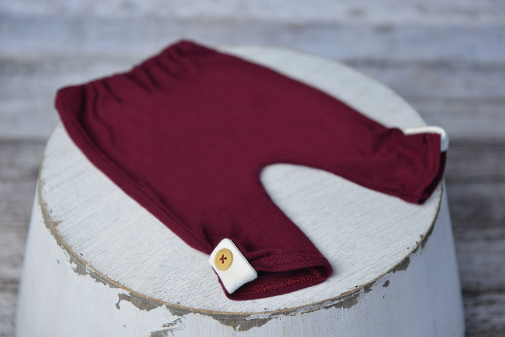 SET Basic Boy with Patch - Burgundy-Newborn Photography Props