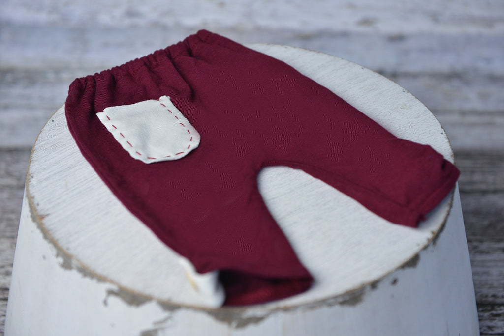 SET Basic Boy with Patch - Burgundy-Newborn Photography Props
