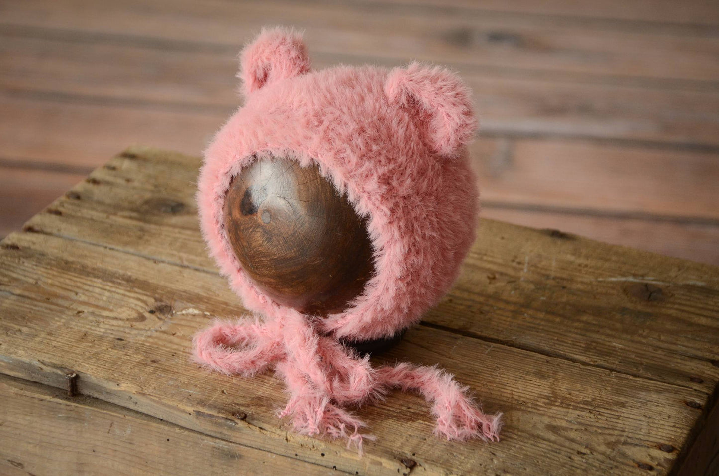 Bear Bonnet - Pink-Newborn Photography Props