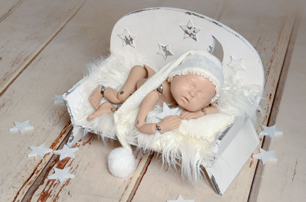 Bench Seat - Moon and Stars - White