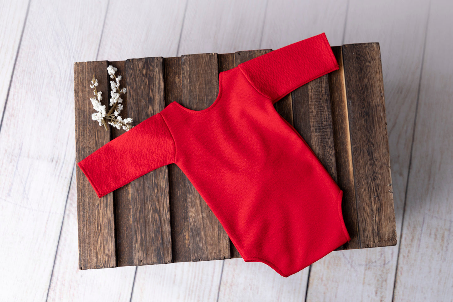 Bodysuit with Bow - Textured - Red