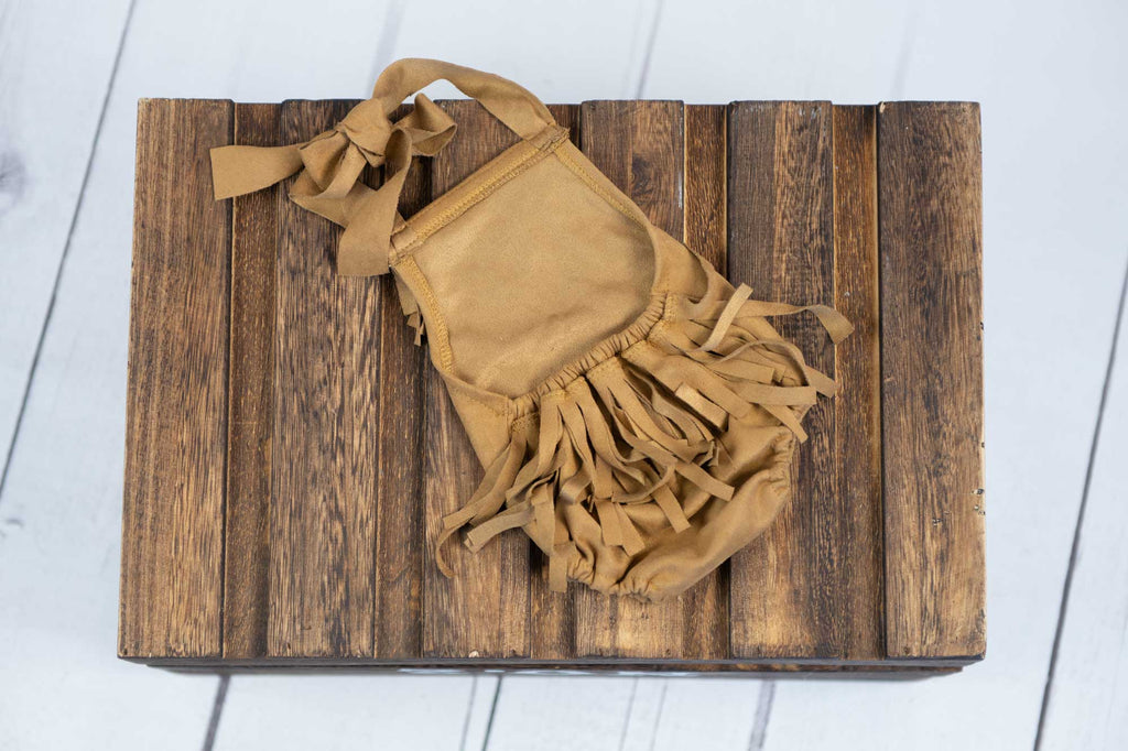 Bohemian Stitch Romper - Brown Suede