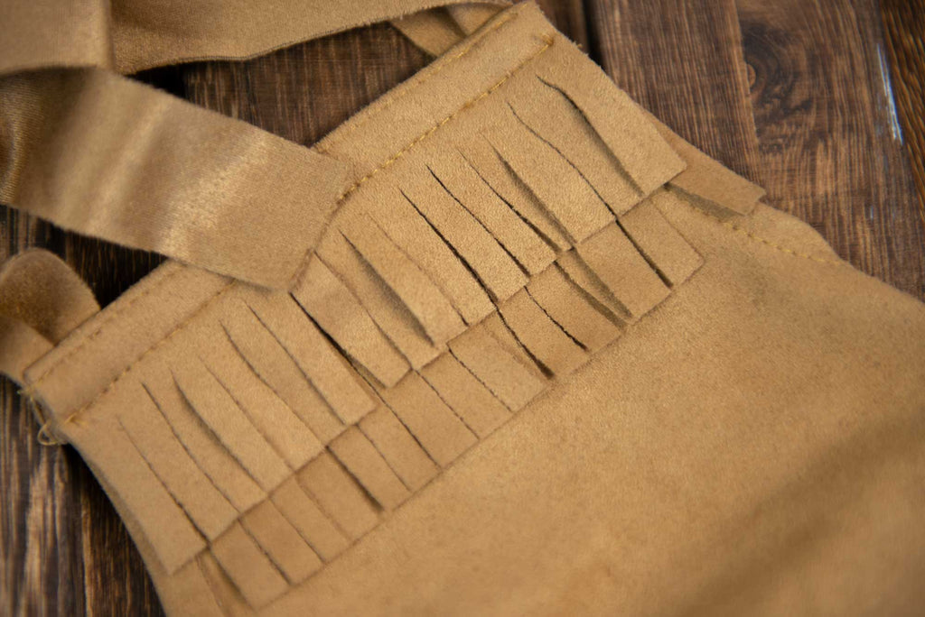 Bohemian Stitch Romper - Brown Suede