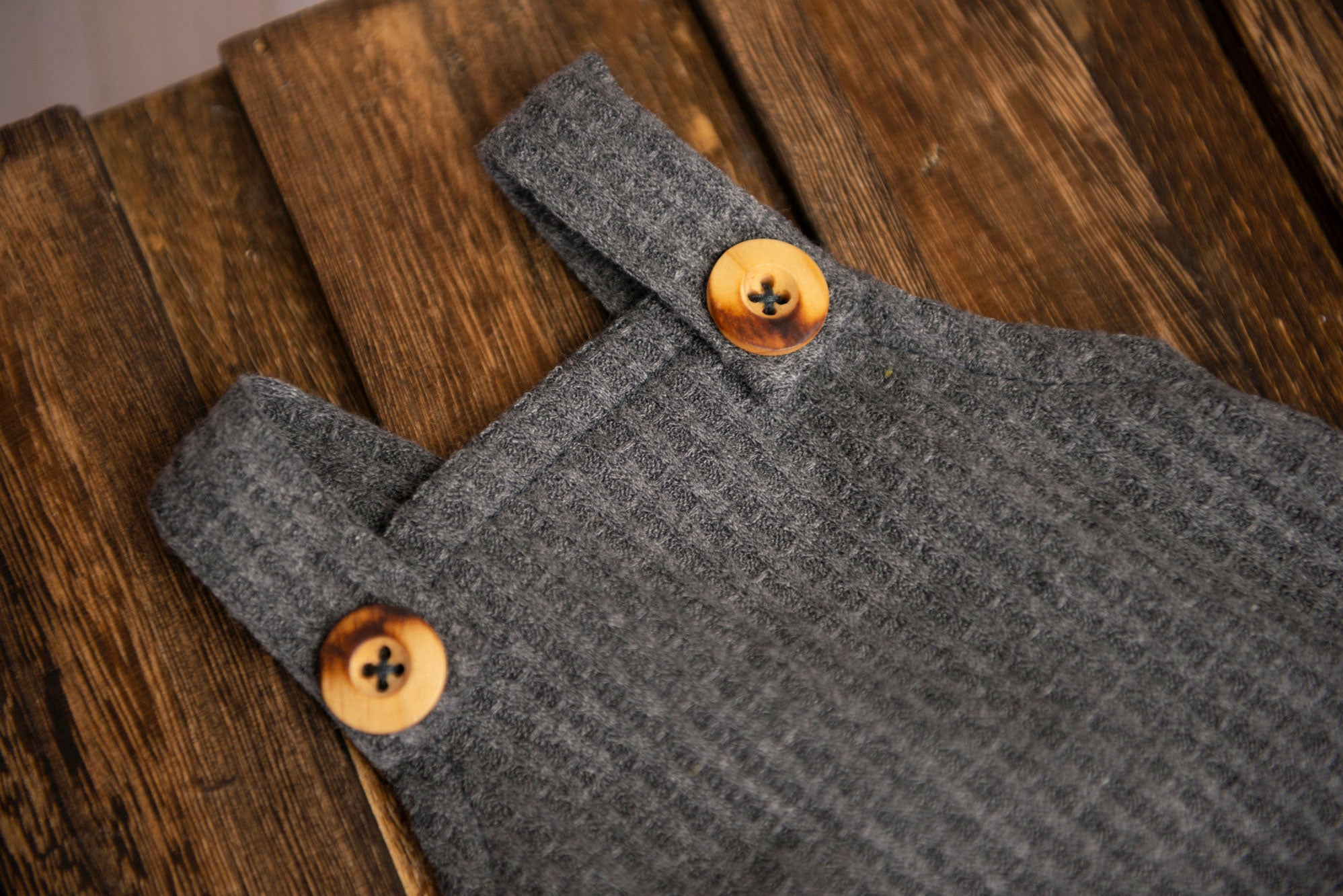 Overall with Buttons - Perforated - Twotone Charcoal