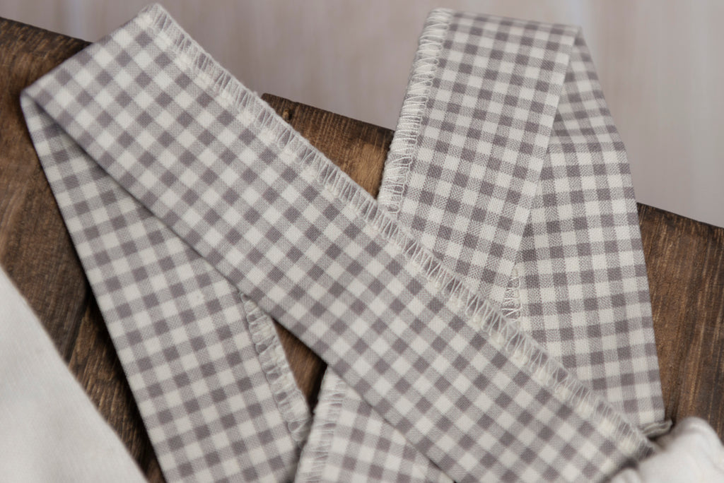 SET Dungarees 3-Piece Checkered Pattern - Light Gray