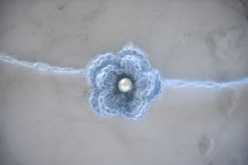 Mohair Flower Headband - Cloud