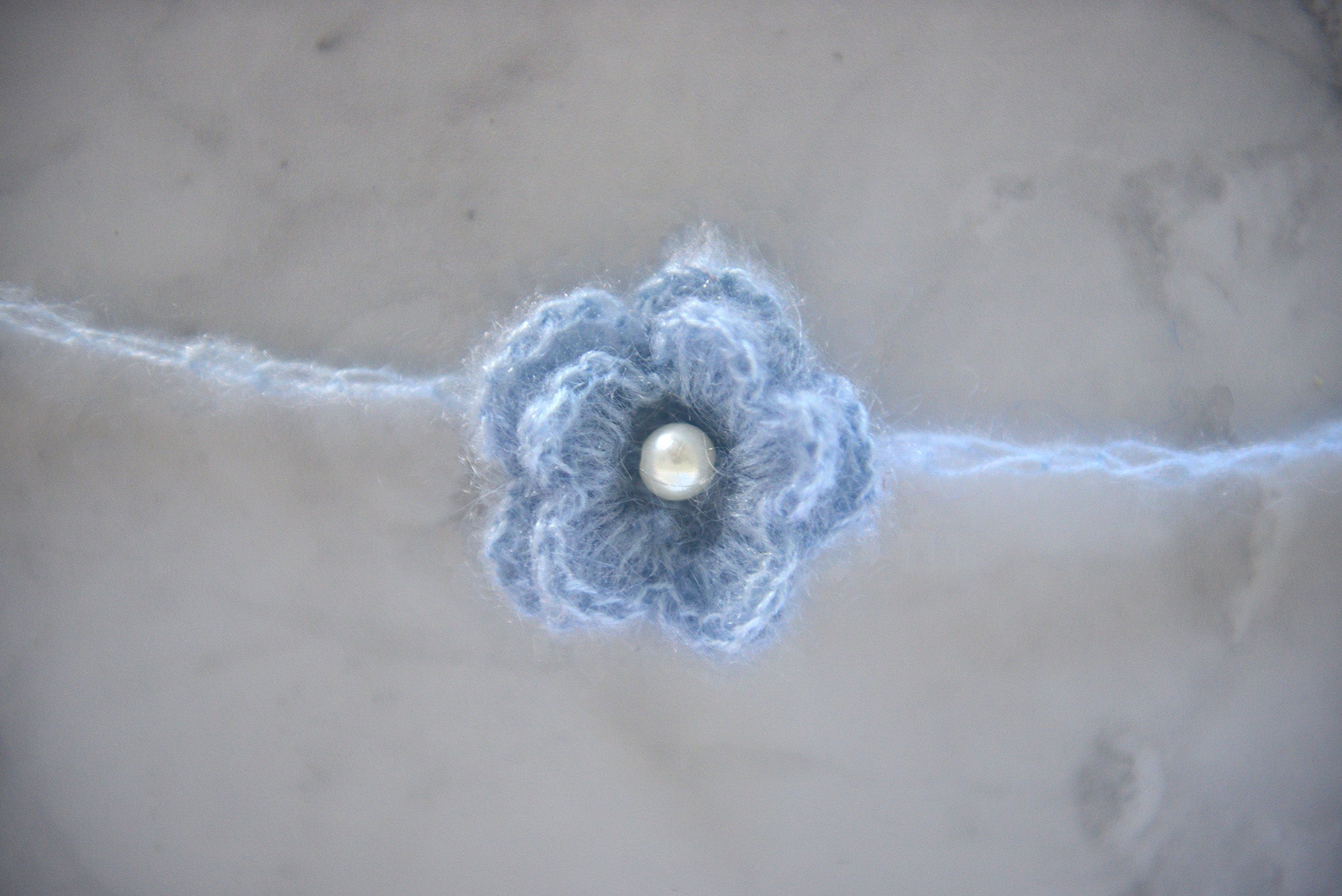 Mohair Flower Headband - Cloud