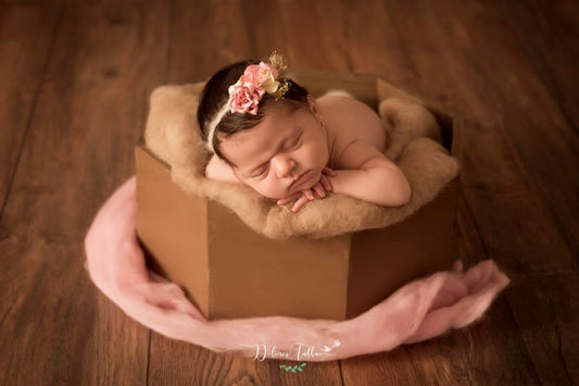 Rustic Bucket - Octogonal - Brown-Newborn Photography Props