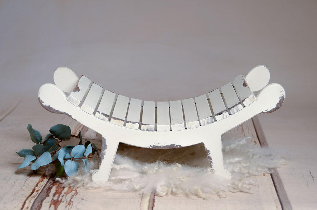 Curved Vintage Bench - Model 4 - White