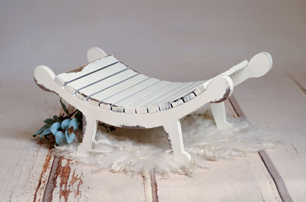 Curved Vintage Bench - Model 4 - White