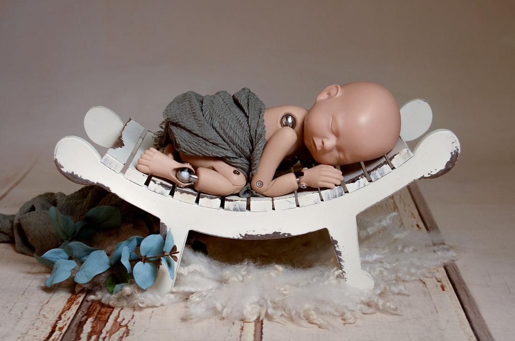 Curved Vintage Bench - Model 4 - White